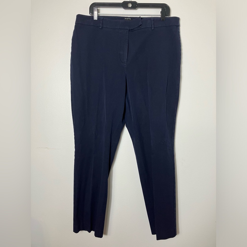 Talbots Pants‎ Sz 16 Blue The High waisted Slim Pant Curvy Office Casual